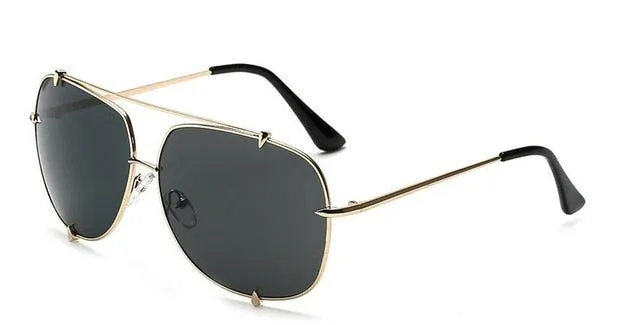 Oversized Pilot Sunglasses UV400 Unisex Fashion,  Retro Designer Big Frame Sun Glasses - 6 Colors