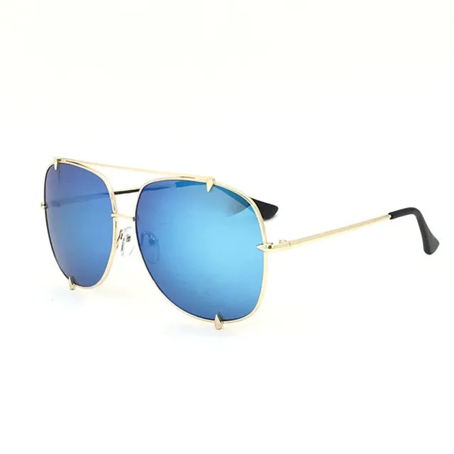 Oversized Pilot Sunglasses UV400 Unisex Fashion,  Retro Designer Big Frame Sun Glasses - 6 Colors