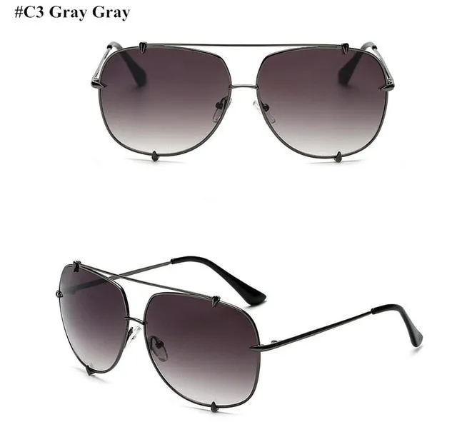 Oversized Pilot Sunglasses UV400 Unisex Fashion,  Retro Designer Big Frame Sun Glasses - 6 Colors