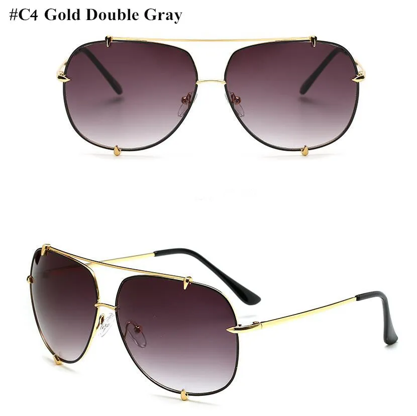 Oversized Pilot Sunglasses UV400 Unisex Fashion,  Retro Designer Big Frame Sun Glasses - 6 Colors