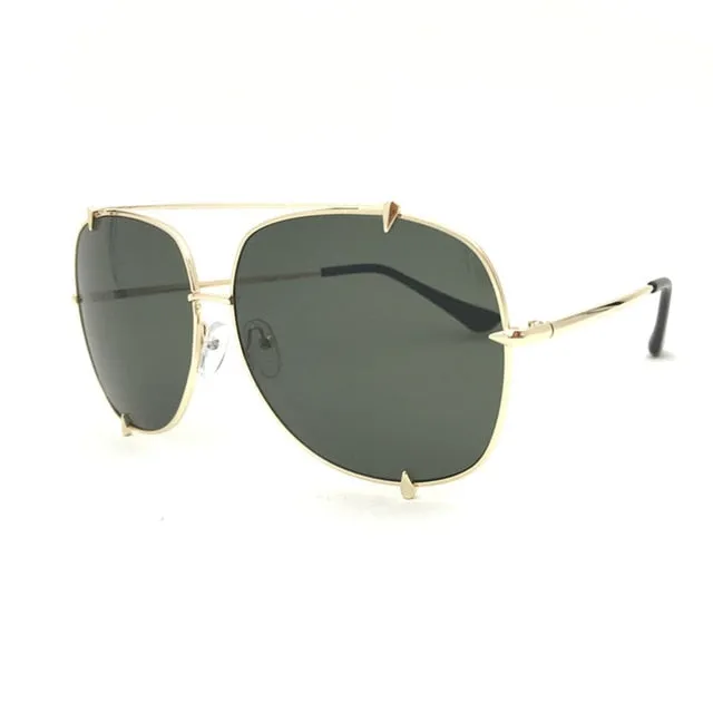 Oversized Pilot Sunglasses UV400 Unisex Fashion,  Retro Designer Big Frame Sun Glasses - 6 Colors