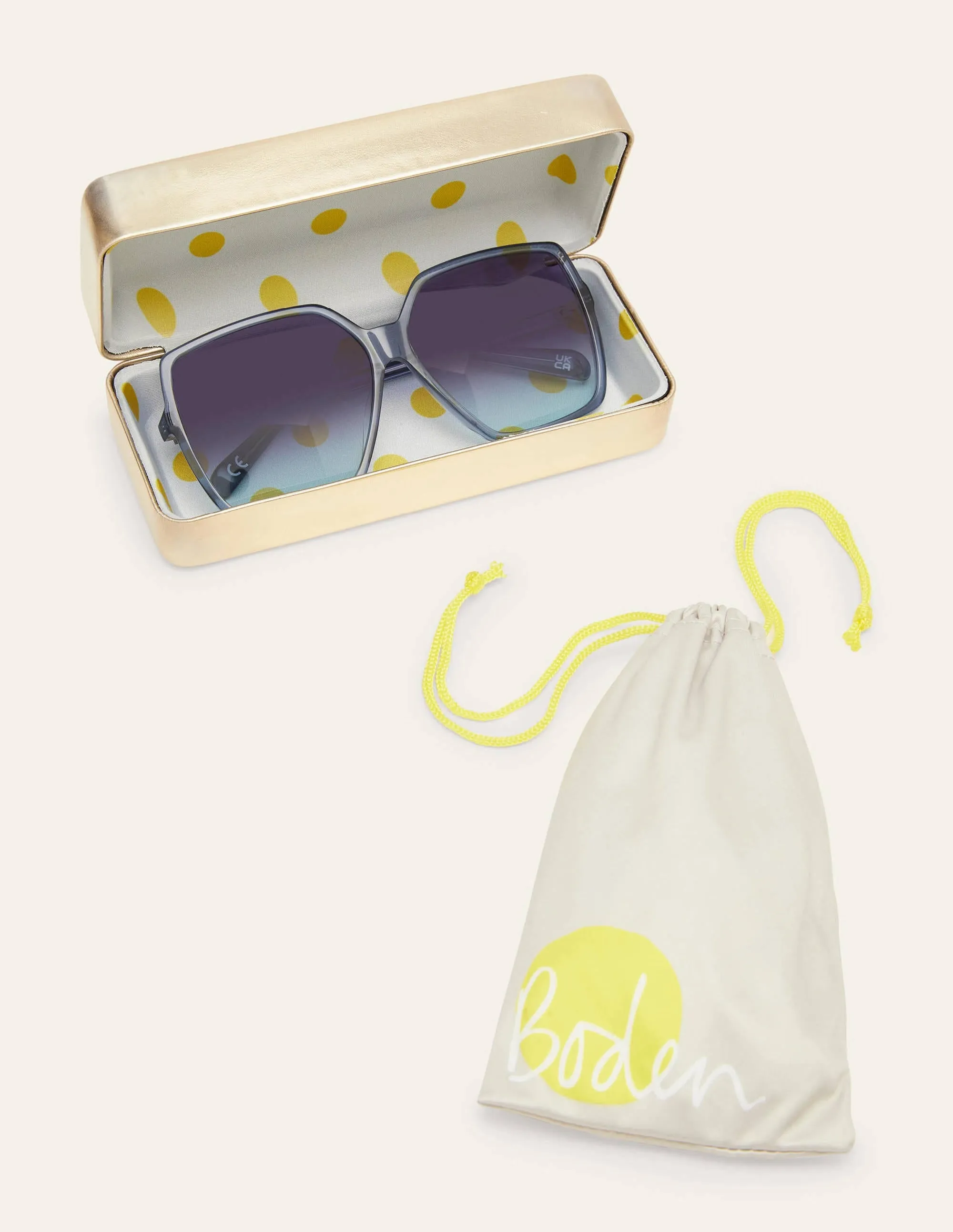 Oversized Square Sunglasses-Blue