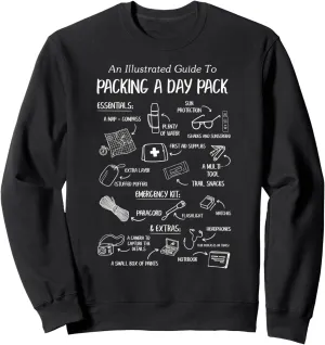 Packing A Day Pack Hiking Camping Trekking Mountaineering Sweatshirt