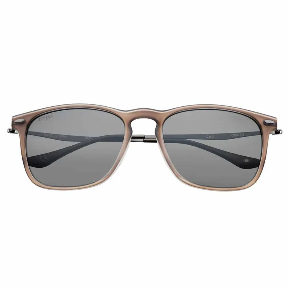 Pale Taupe Polarized Teardrop Sunglasses