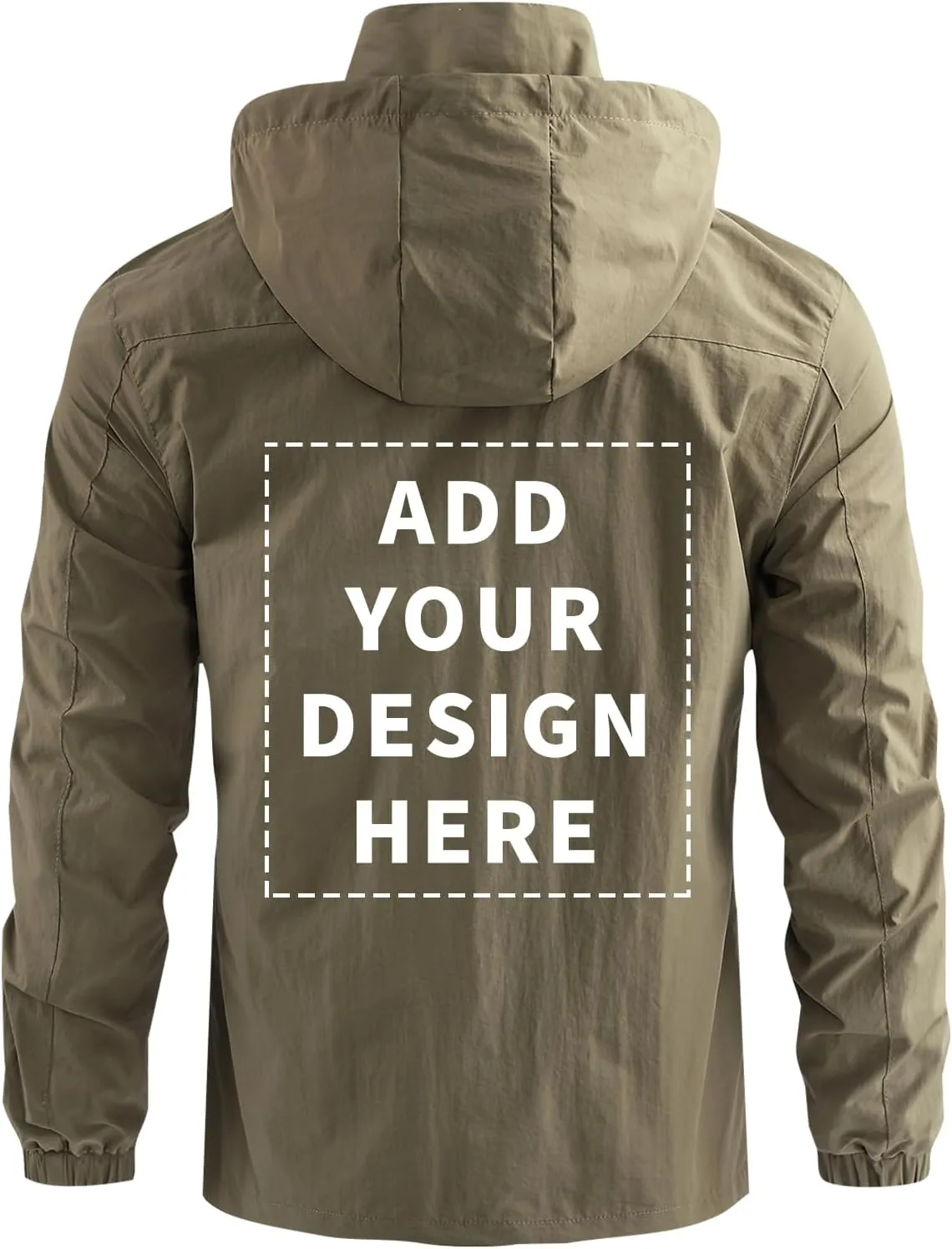 Personalized Men's Waterproof Raincoat Custom Lightweight Hooded Jacket Hiking Coat Softshell Windbreaker
