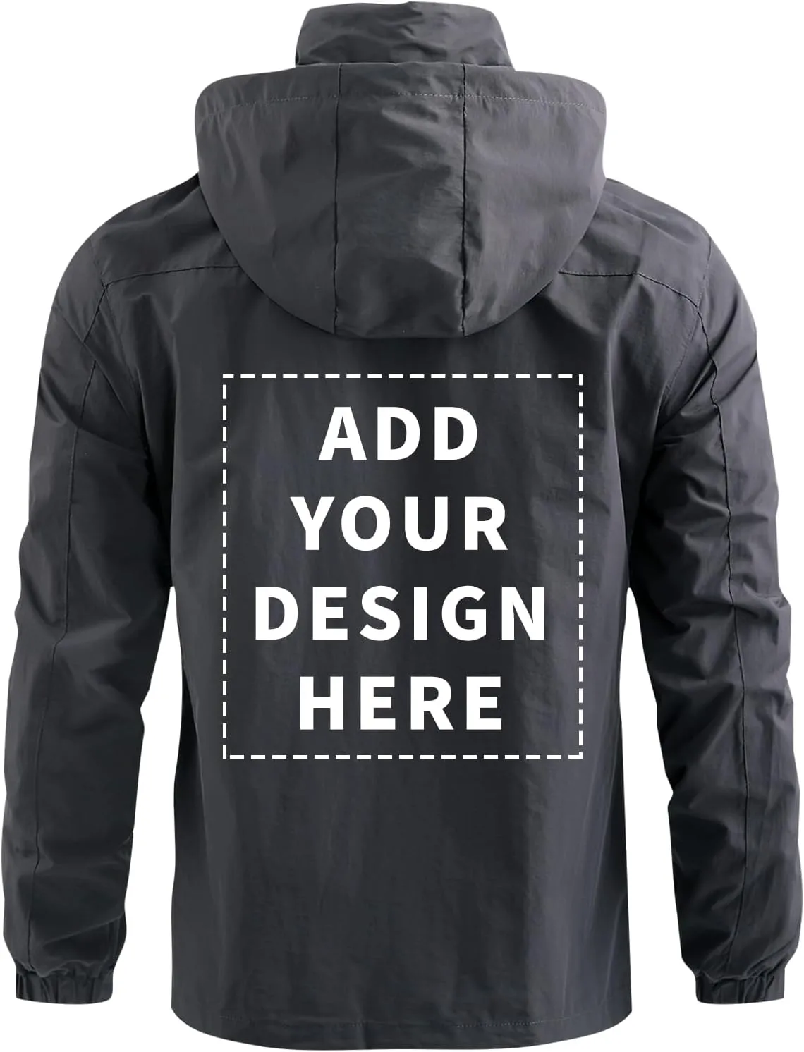 Personalized Men's Waterproof Raincoat Custom Lightweight Hooded Jacket Hiking Coat Softshell Windbreaker