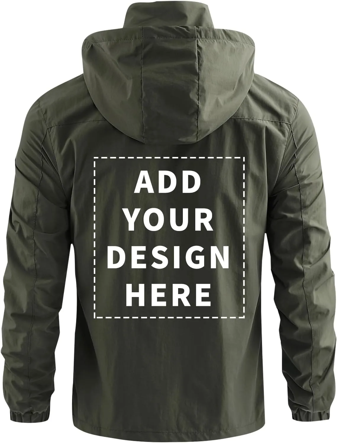 Personalized Men's Waterproof Raincoat Custom Lightweight Hooded Jacket Hiking Coat Softshell Windbreaker