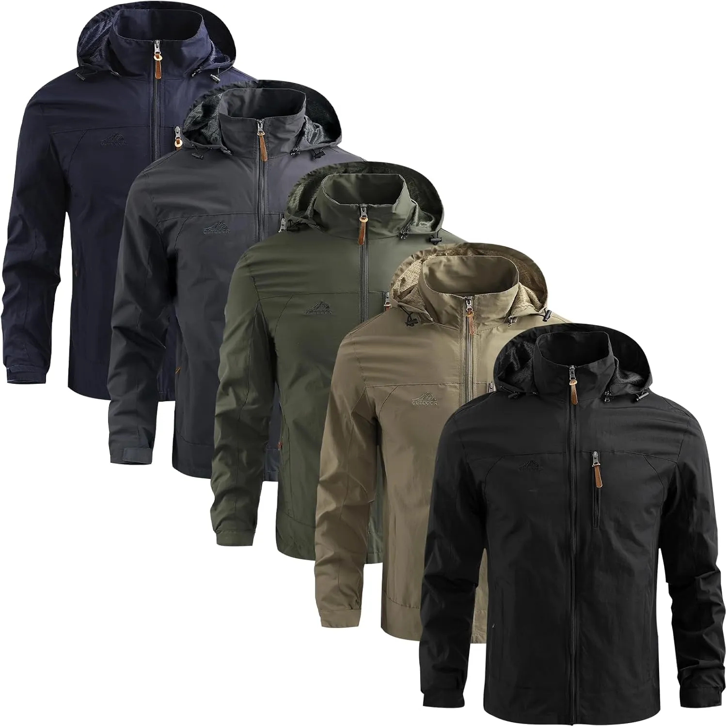 Personalized Men's Waterproof Raincoat Custom Lightweight Hooded Jacket Hiking Coat Softshell Windbreaker
