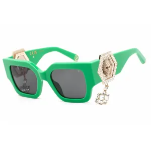 Philipp Plein Women's Sunglasses - Shiny Green Plastic Cat Eye Frame | SPP103S 0D80