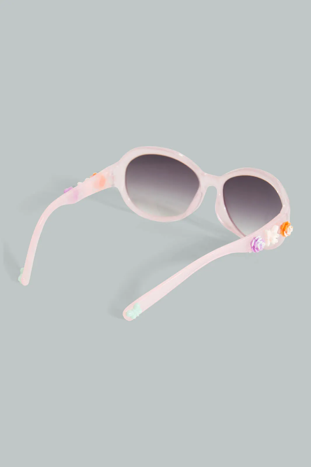 Pink Embellished Sunglasses For Girls