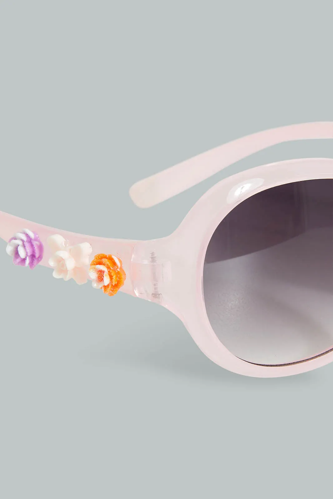 Pink Embellished Sunglasses For Girls