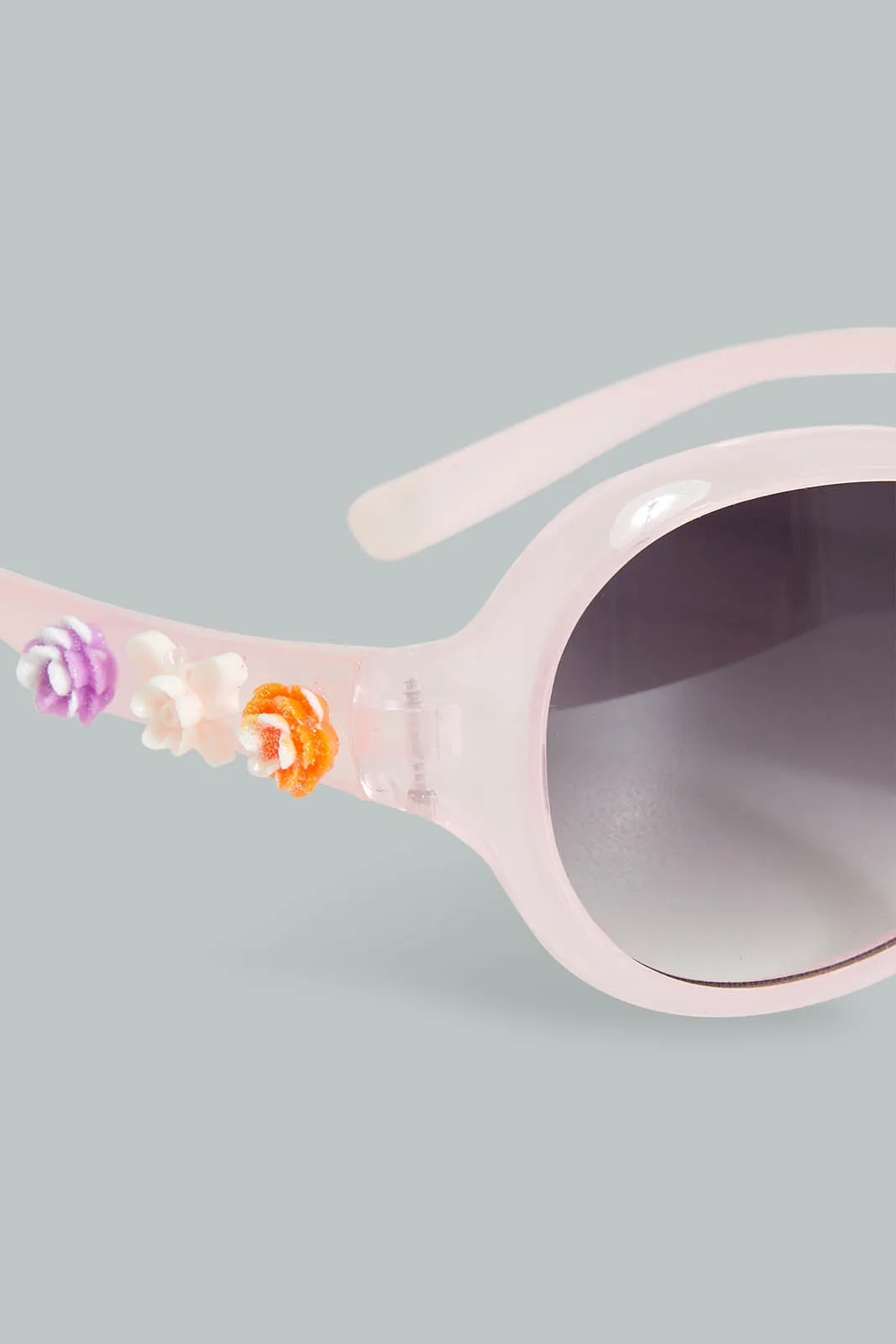 Pink Embellished Sunglasses For Girls