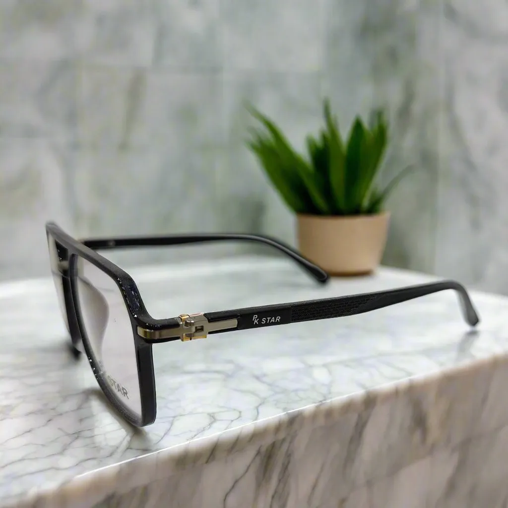 PK Star Rectangular Black Eyeglasses Frame