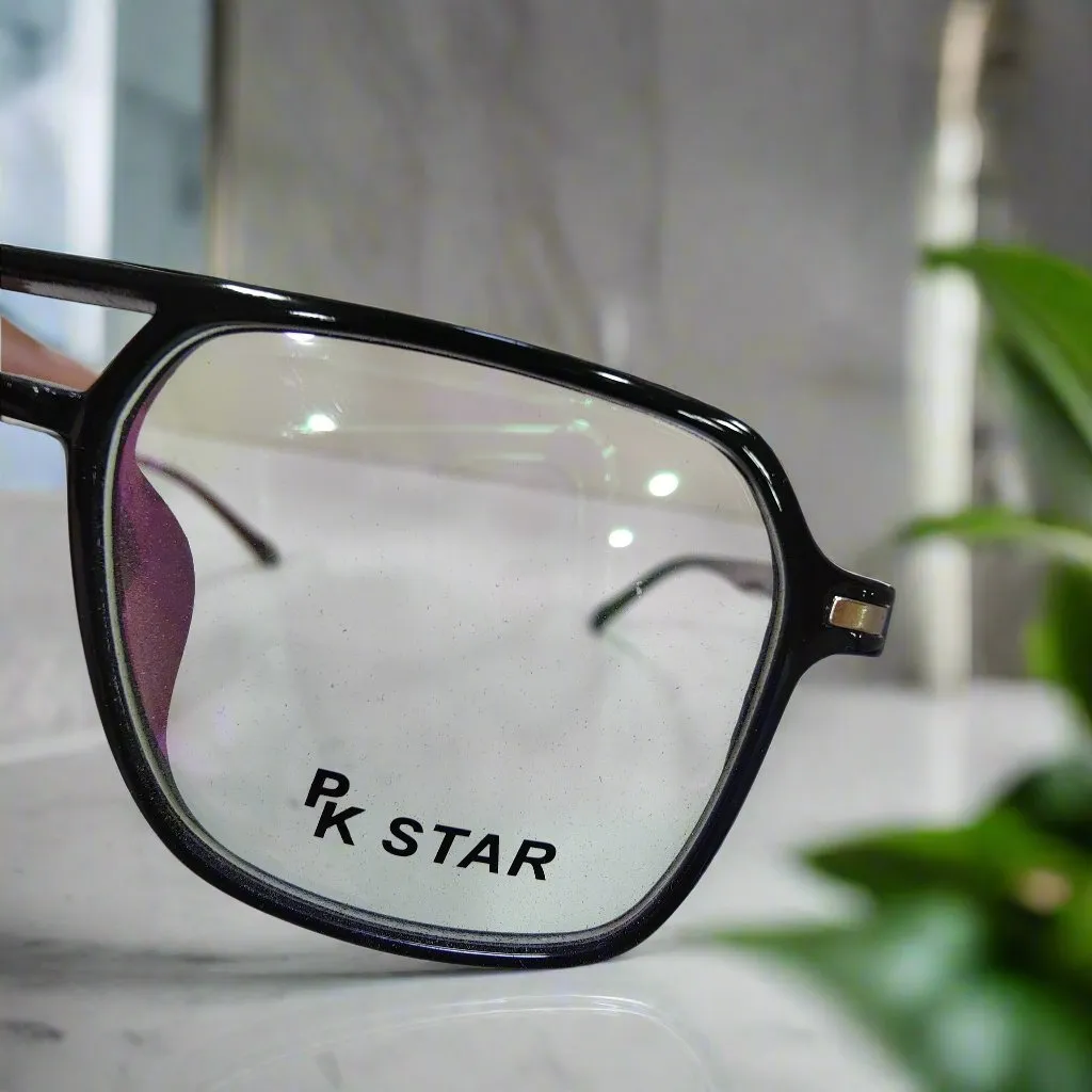 PK Star Rectangular Black Eyeglasses Frame