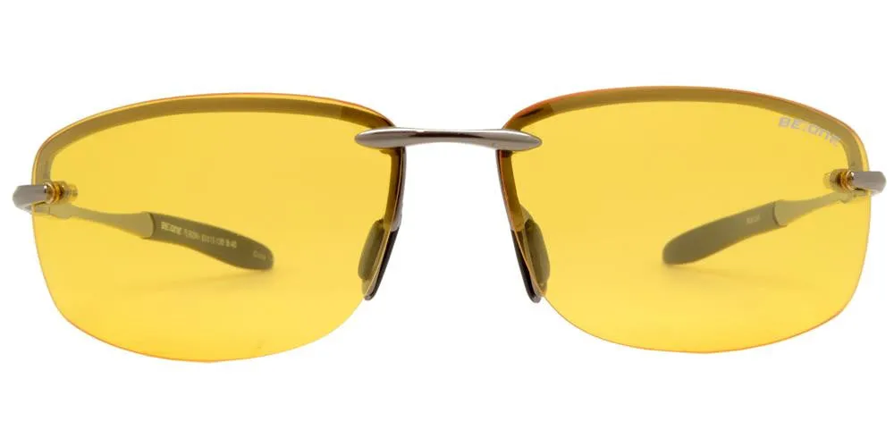 PL 3625 NV - Polarized Men Rimless Sport with Night Vision Lens Metal Sunglasses