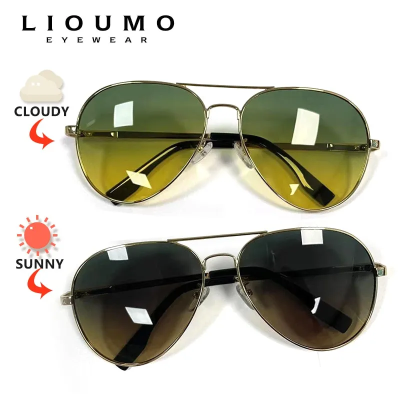 Polarized Photochromic Day/Night Pilot Sunglasses