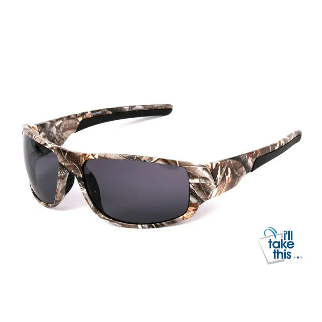 Polarized Sunglasses Camouflage Frame Sport Sun Glasses Fishing, Hunting, GREAT Driving glasses
