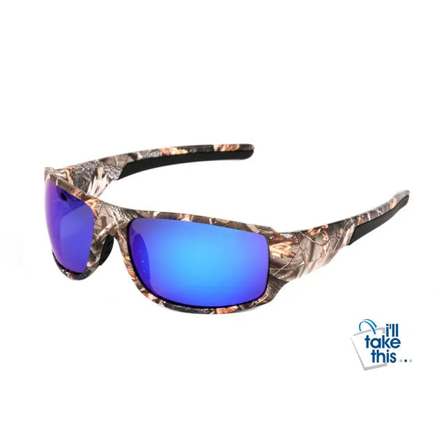 Polarized Sunglasses Camouflage Frame Sport Sun Glasses Fishing, Hunting, GREAT Driving glasses