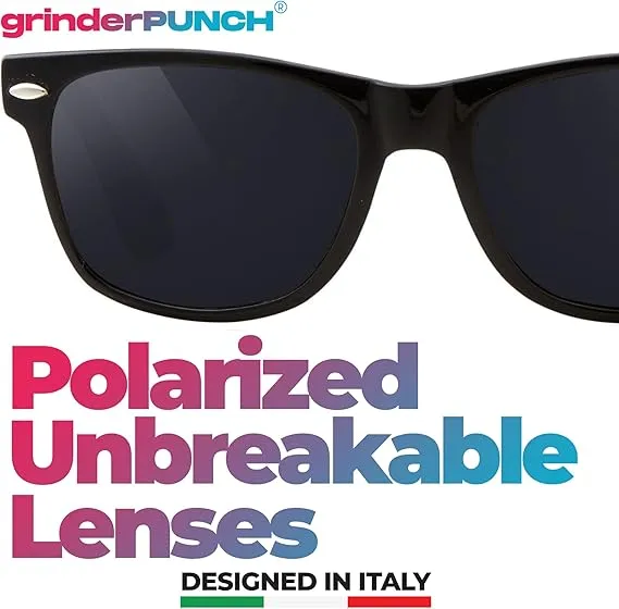 Polarized Sunglasses for Men and Women Trendy Retro Sun Glasses (Black)