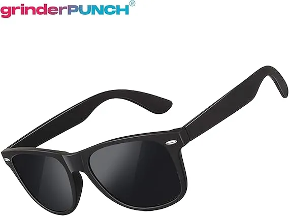 Polarized Sunglasses for Men and Women Trendy Retro Sun Glasses (Black)