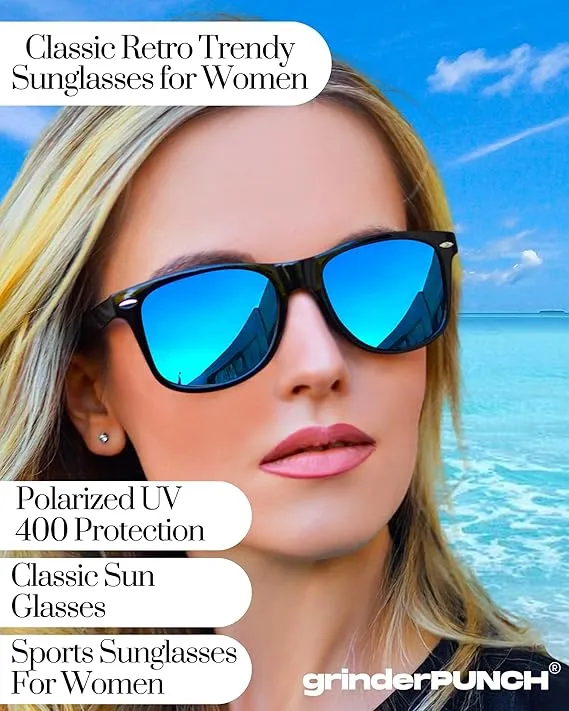 Polarized Sunglasses for Men and Women Trendy Retro Sun Glasses(Blue)