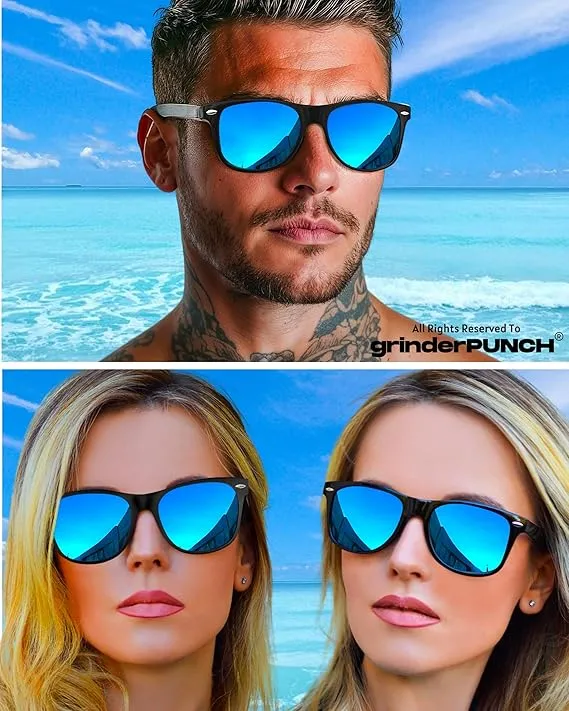 Polarized Sunglasses for Men and Women Trendy Retro Sun Glasses(Blue)