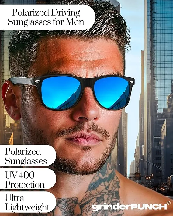 Polarized Sunglasses for Men and Women Trendy Retro Sun Glasses(Blue)