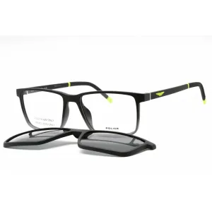 Police Men's Eyeglasses - Matte Black Plastic Rectangular Full Rim Frame | UPLL74 WT5P