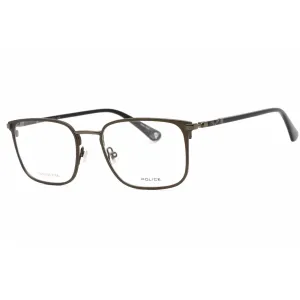 Police Men's Eyeglasses - Shiny Black Metal Rectangular Shape Frame | VPLE96N 08GF