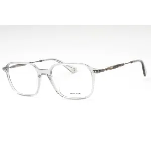 Police Unisex Eyeglasses - Transparent Grey Plastic Rectangular Frame | VPLE98 06S8