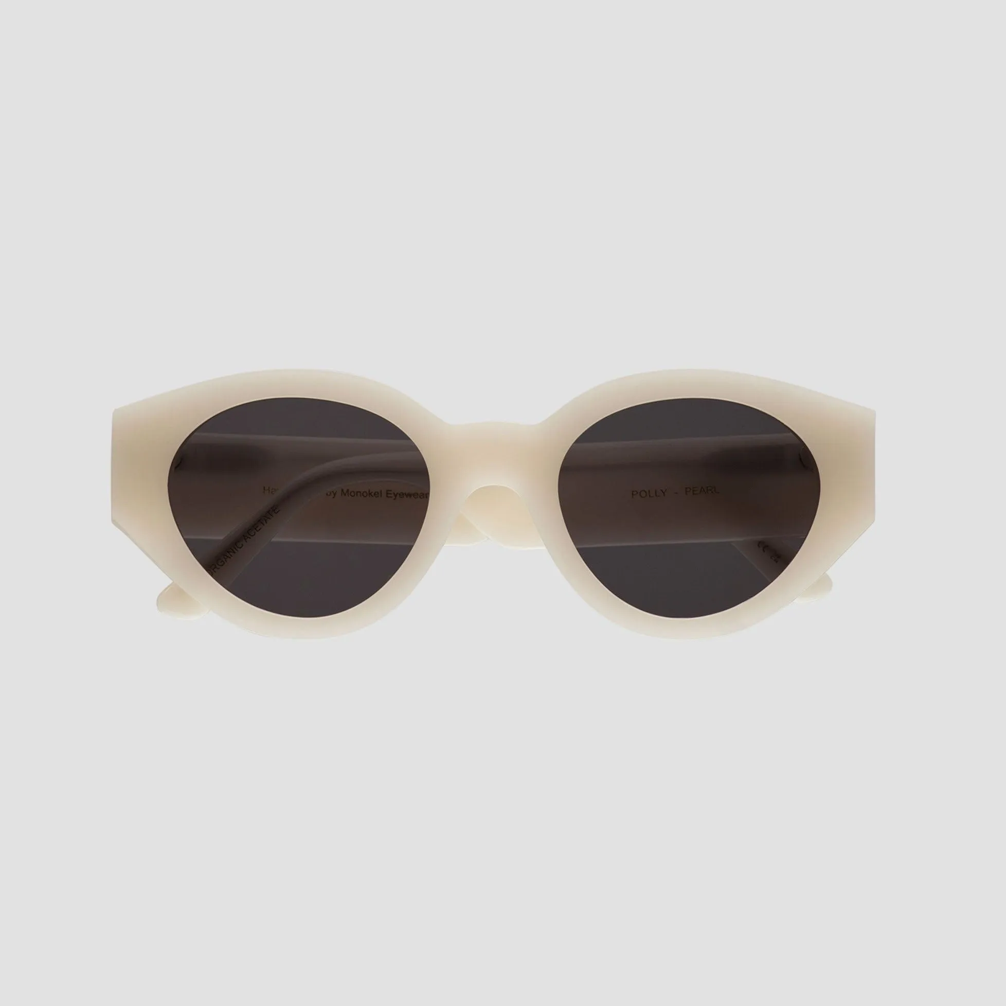 Polly Sunglasses - Pearl With Grey Solid Lens