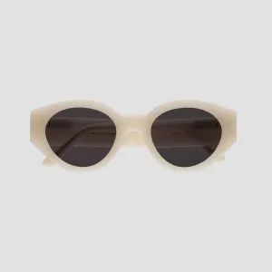 Polly Sunglasses - Pearl With Grey Solid Lens
