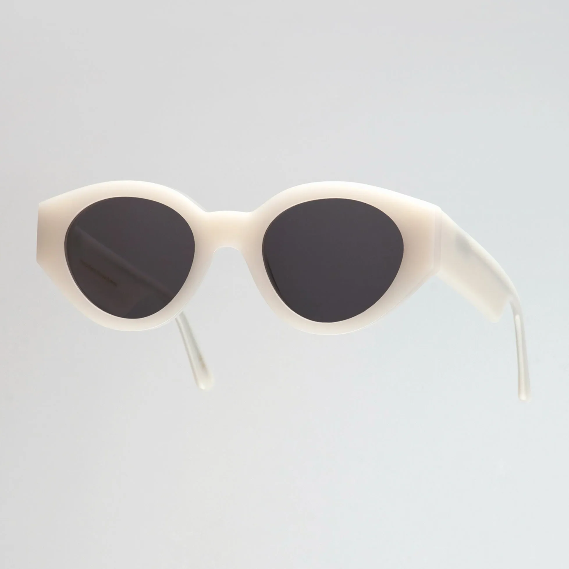 Polly Sunglasses - Pearl With Grey Solid Lens