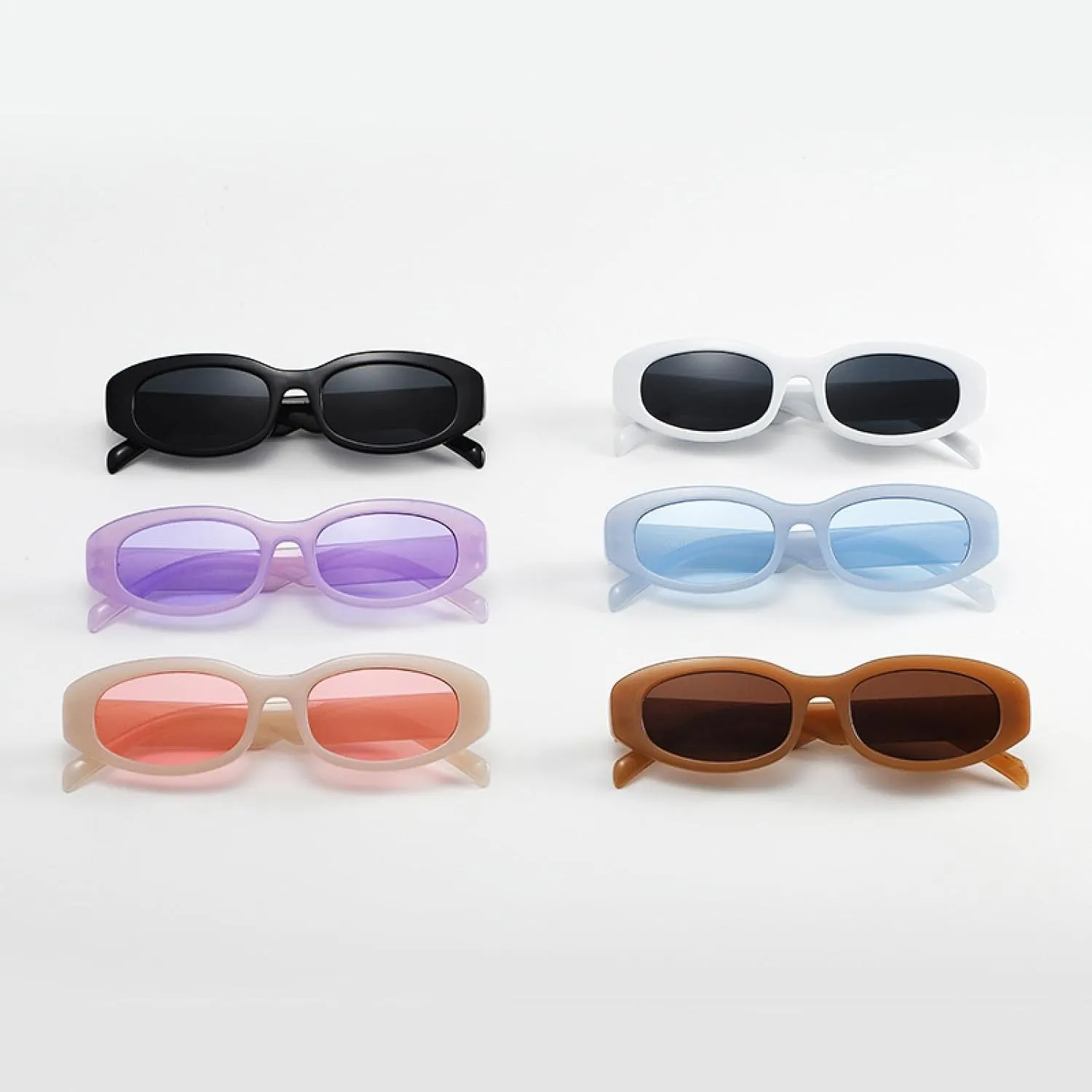 Polygon Sunglasses Woman Fashion Black Small Frame Eyeglasses Vintage Sun Glasses Female Shades Oval Gradient