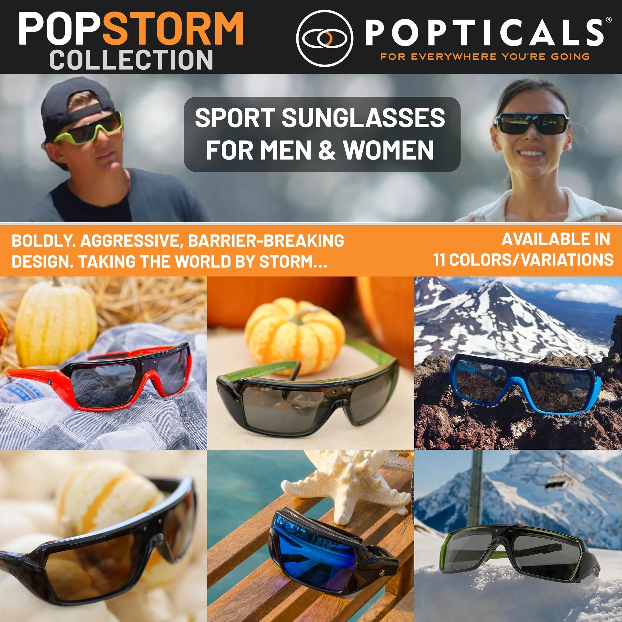 POPSTORM | Polarized, Gloss Black/Red, Gray Lens