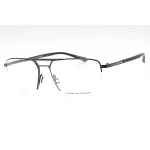 Porsche Men's Eyeglasses - Black Metal Rectangular Frame Clear Demo Lens | P8398 A