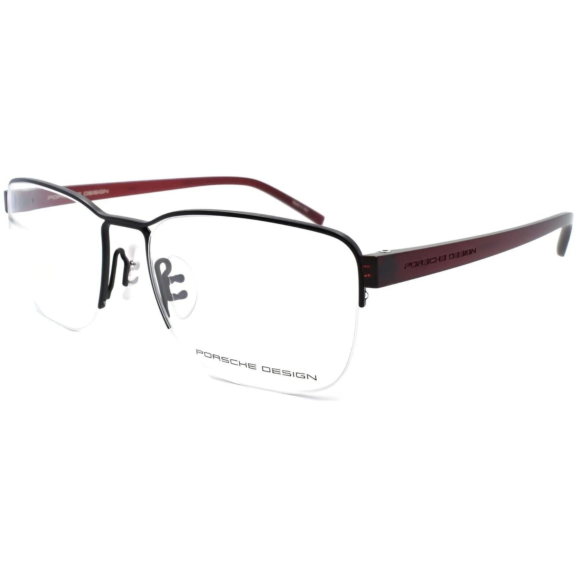 Porsche Unisex Eyeglasses - Black Metal Square Frame Demo Lens | PORSCHE P8357 A