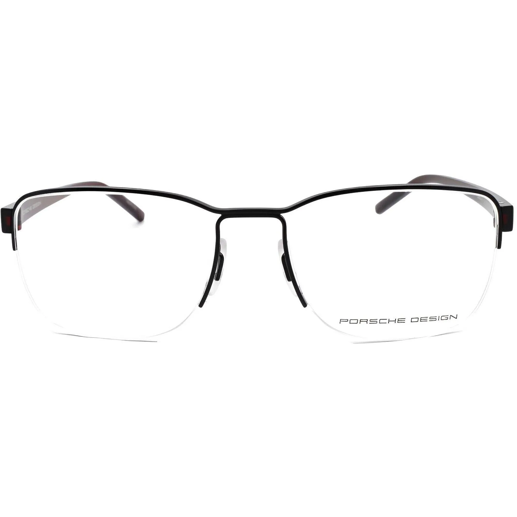 Porsche Unisex Eyeglasses - Black Metal Square Frame Demo Lens | PORSCHE P8357 A