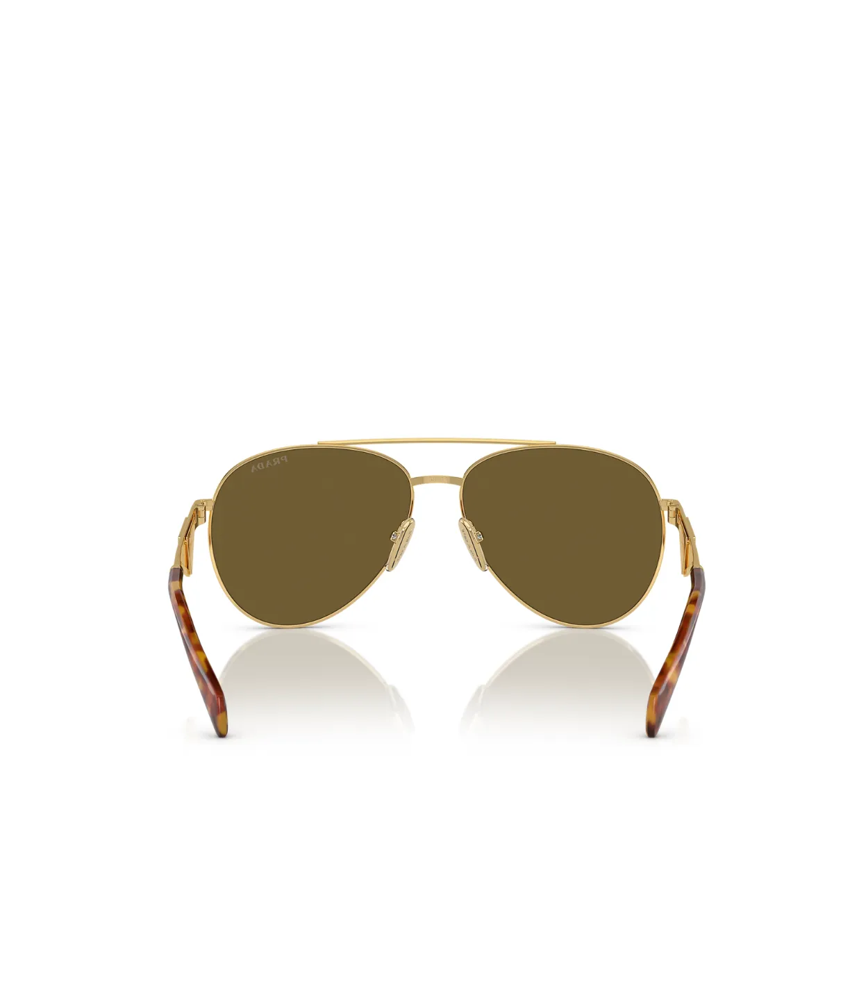 Prada Metal Pilot Sunglasses in Pale Gold