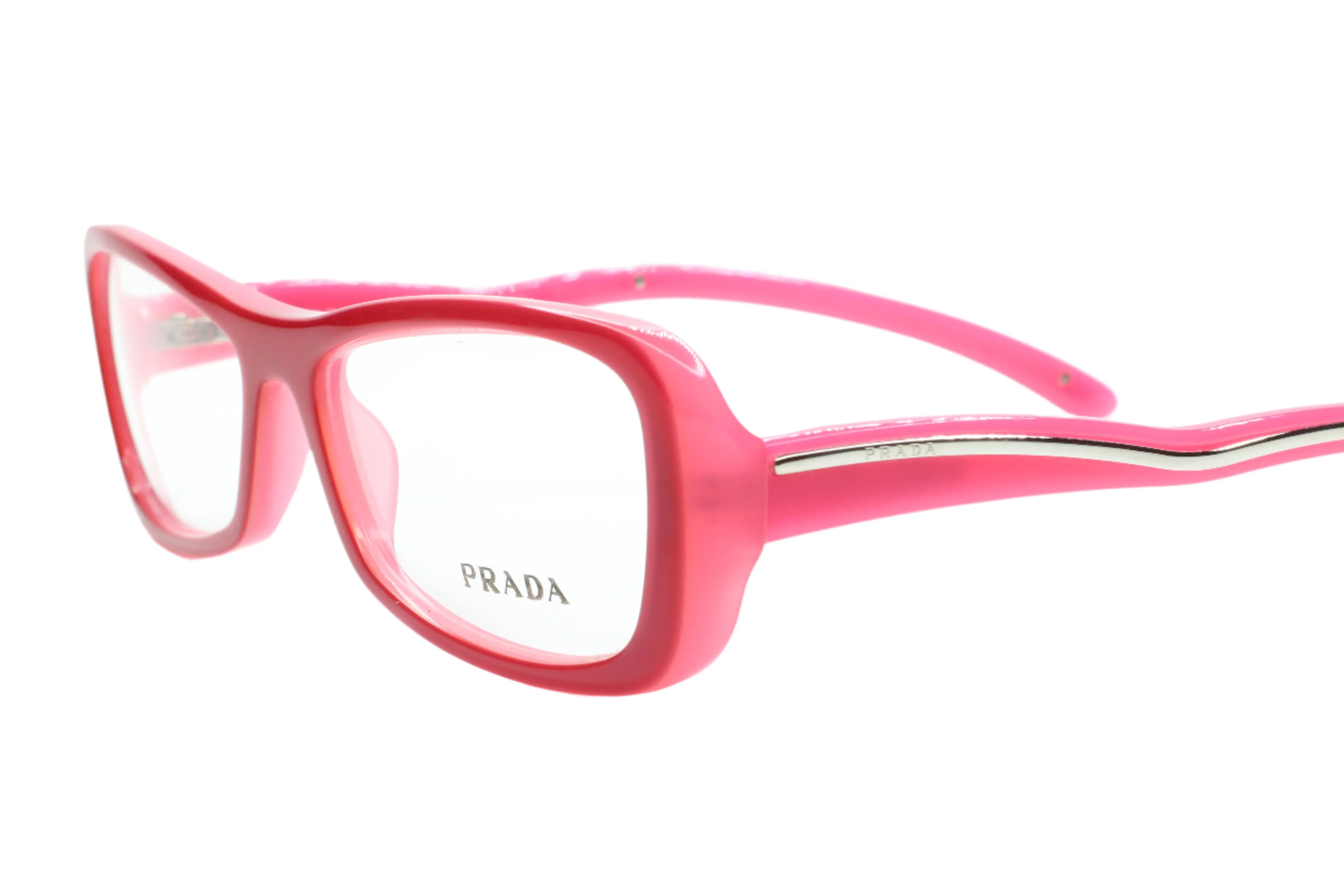 Prada VPR22L 3BB-1O1 Burgundy Pink Acetate Designer Italy Eyeglasses