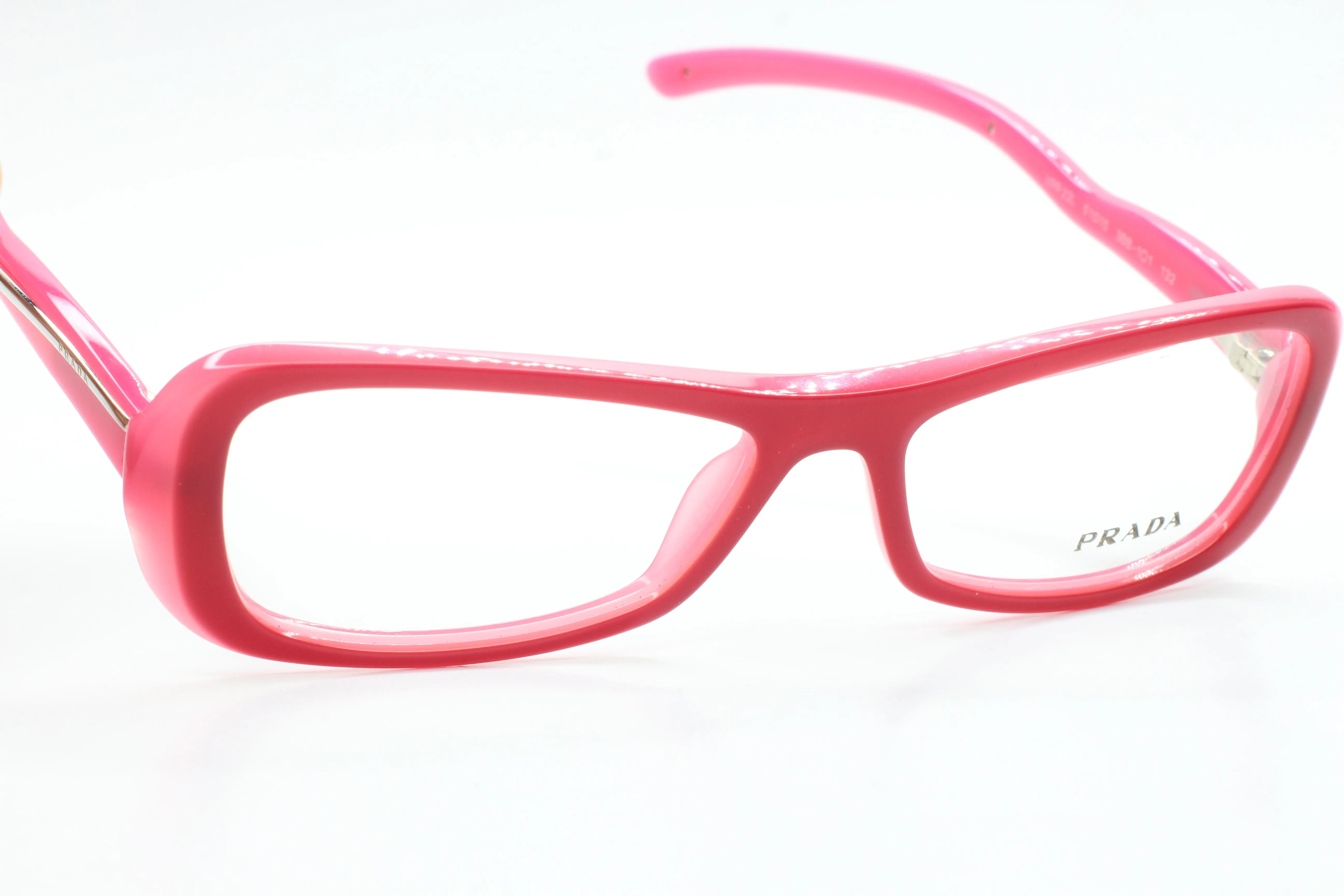 Prada VPR22L 3BB-1O1 Burgundy Pink Acetate Designer Italy Eyeglasses