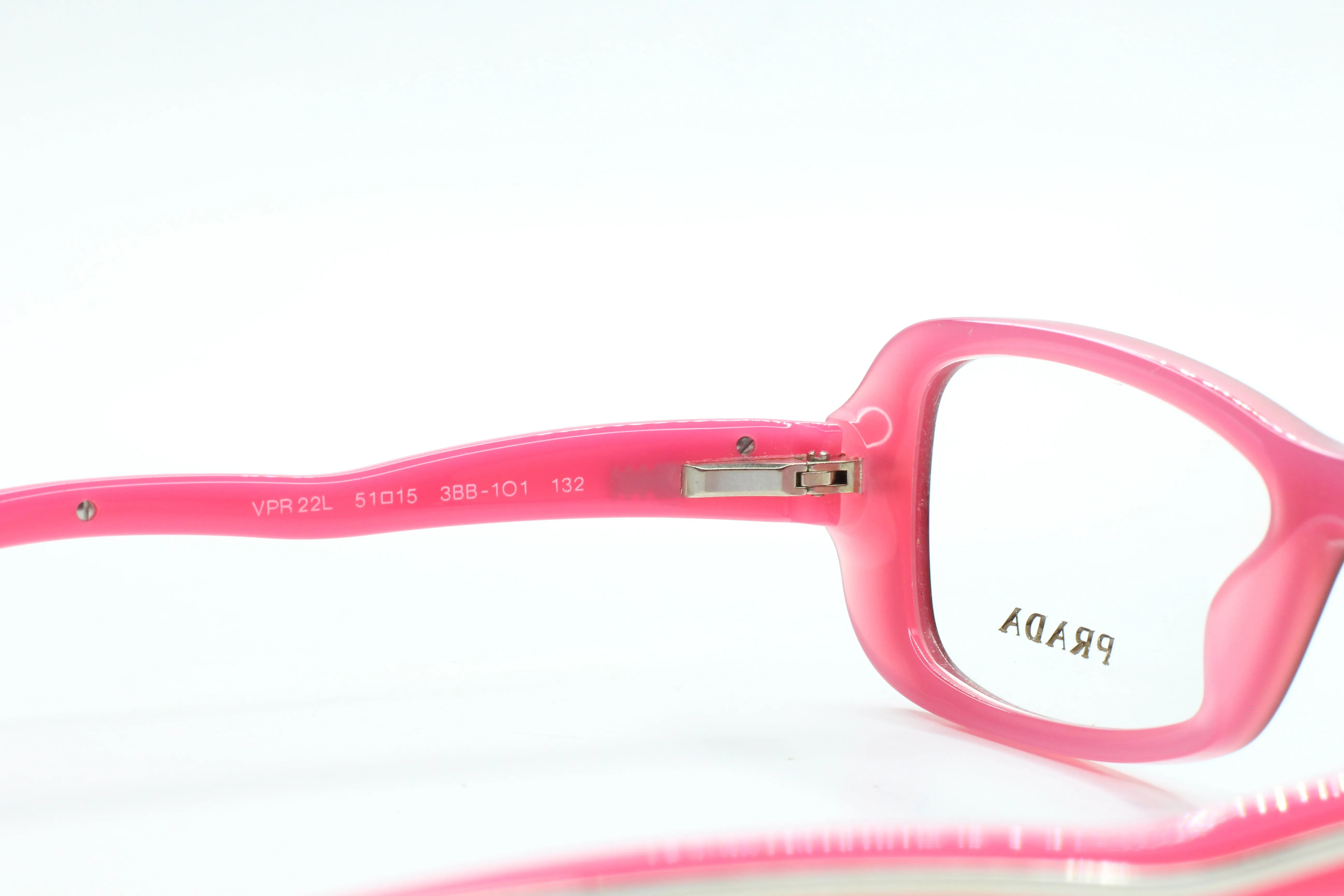 Prada VPR22L 3BB-1O1 Burgundy Pink Acetate Designer Italy Eyeglasses