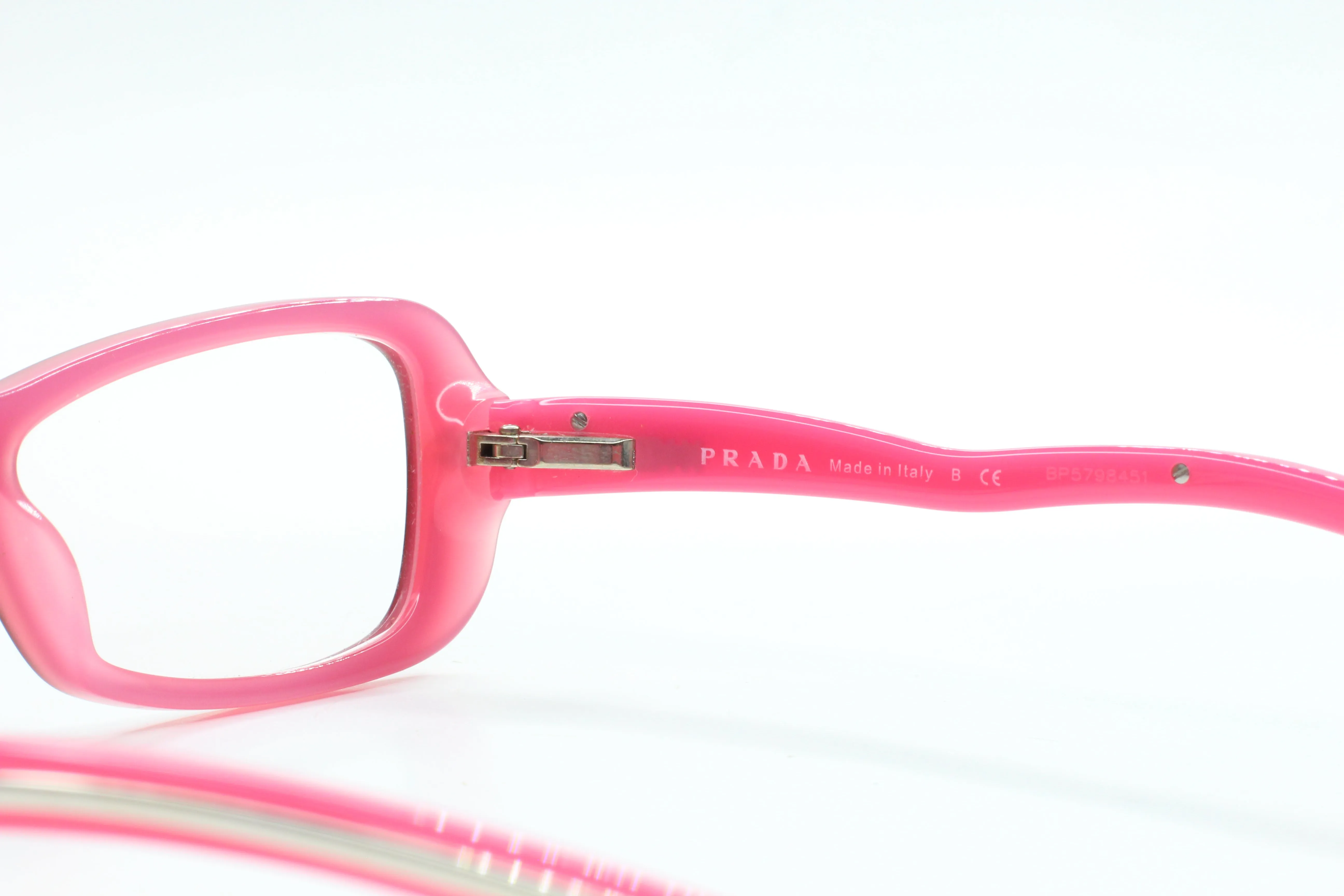 Prada VPR22L 3BB-1O1 Burgundy Pink Acetate Designer Italy Eyeglasses