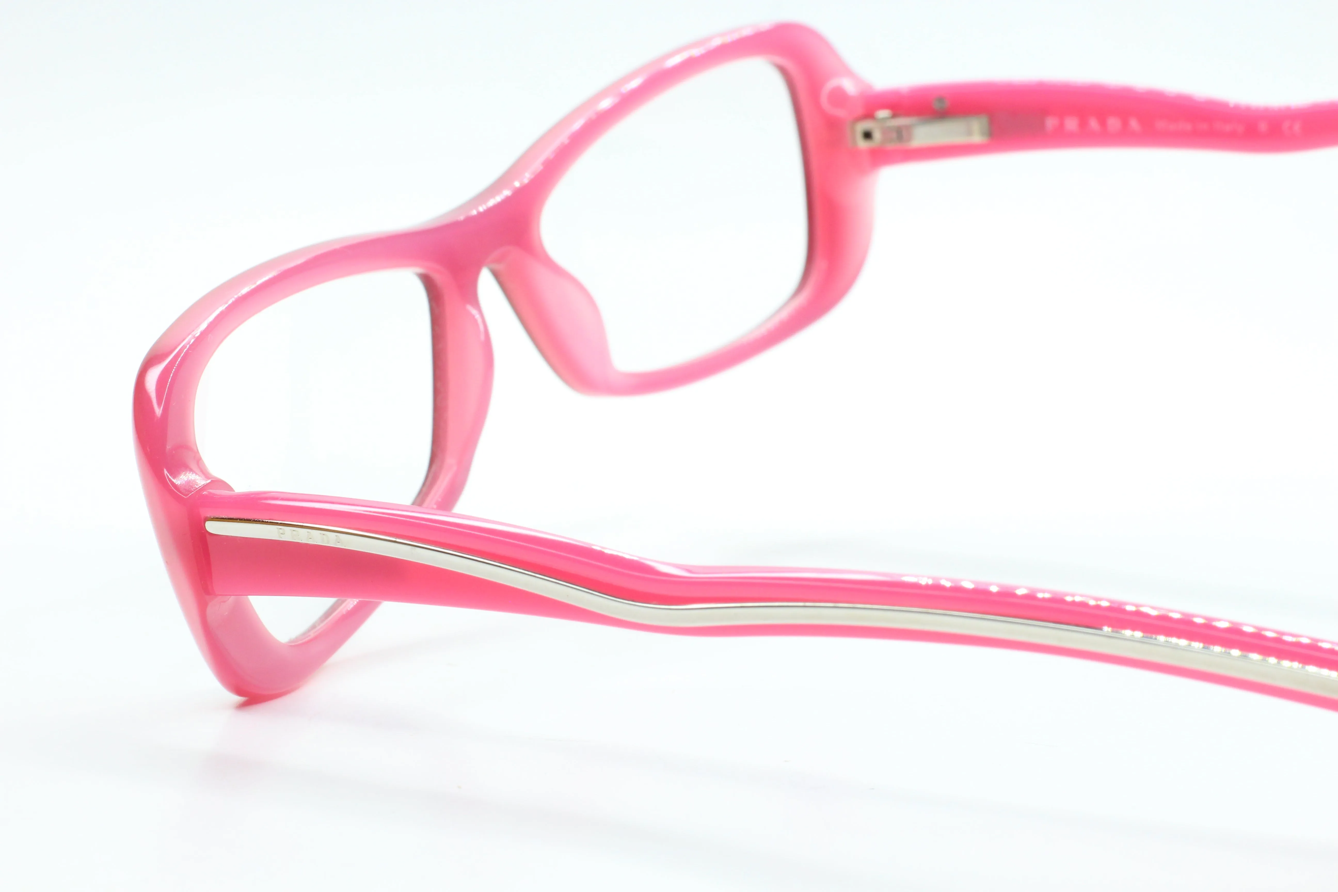 Prada VPR22L 3BB-1O1 Burgundy Pink Acetate Designer Italy Eyeglasses