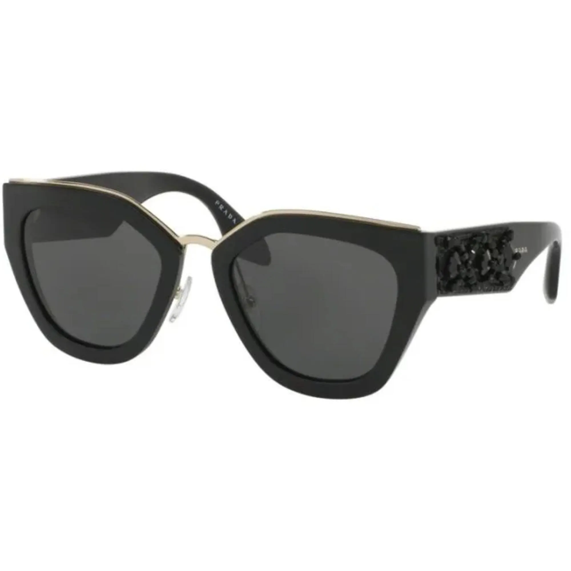 Prada Women's Sunglasses - Black Unique Frame Grey Lens | PRADA 0PR10TS 1AB5S052