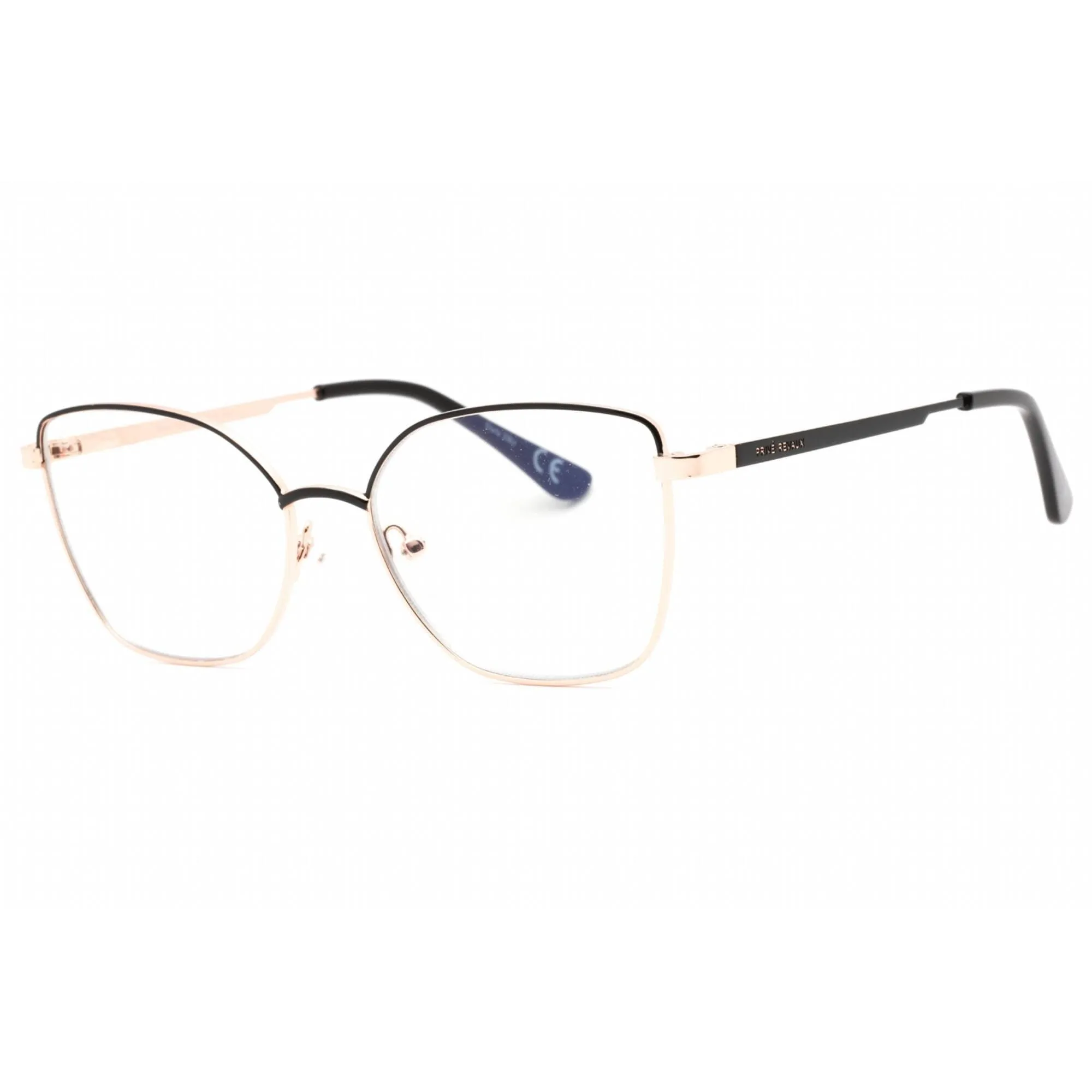Prive Revaux Women's Eyeglasses - Metal Cat Eye Shape Frame | School Night Black Gold