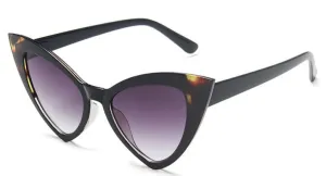 Purple/Gray Gradient Speckled Black Cat Eye Sunglasses