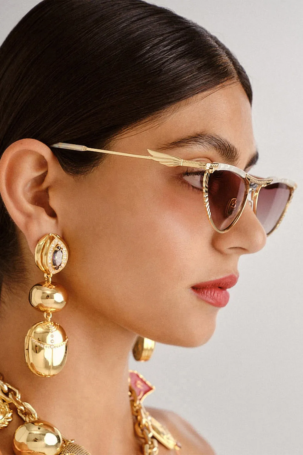 PYRAMID PARAMOUR SUNGLASSES IVORY MARBLE