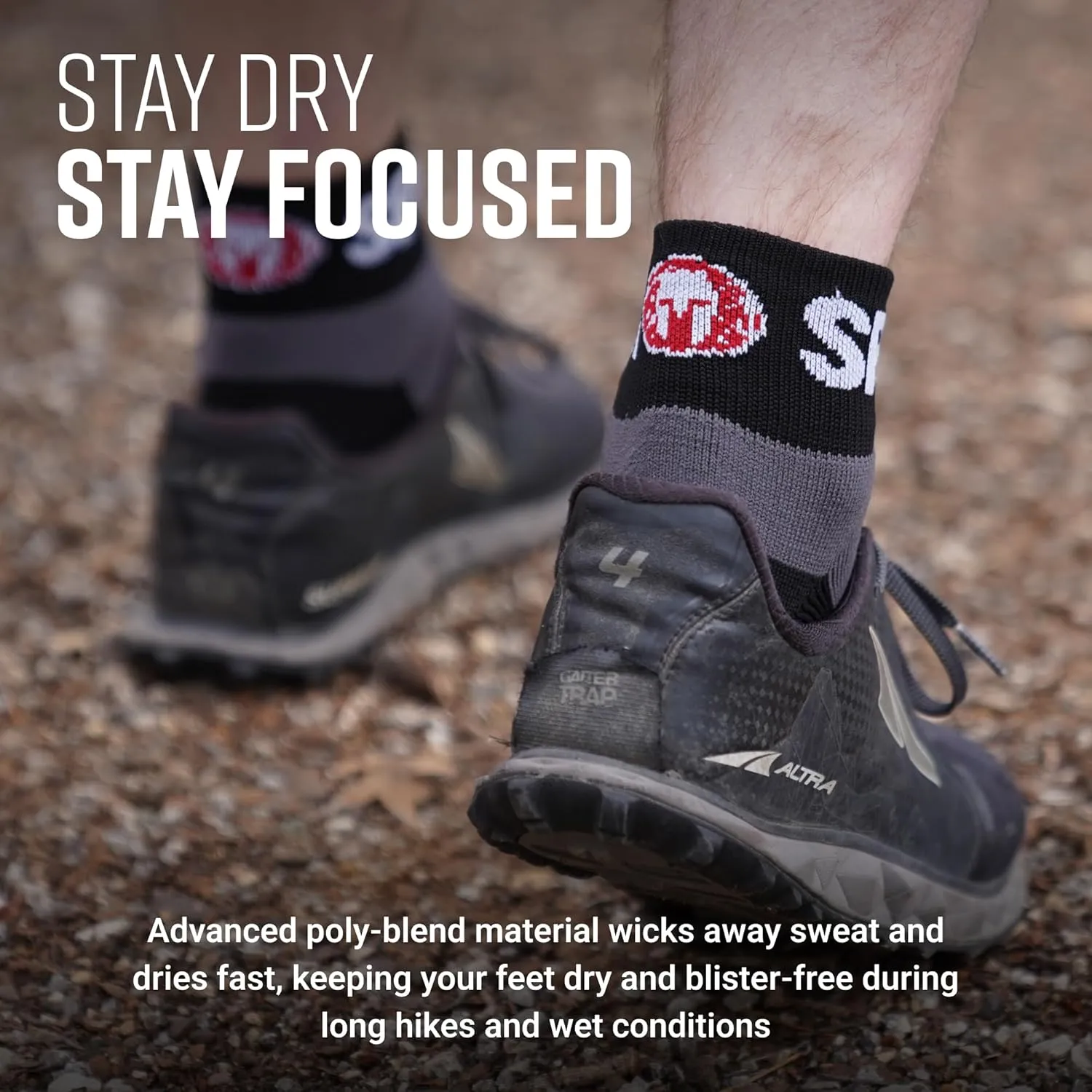 Quarter Crew Trail Running Socks, Blister-Resistant, Sweat-Resistant for Running, Hiking, Cycling & Outdoor