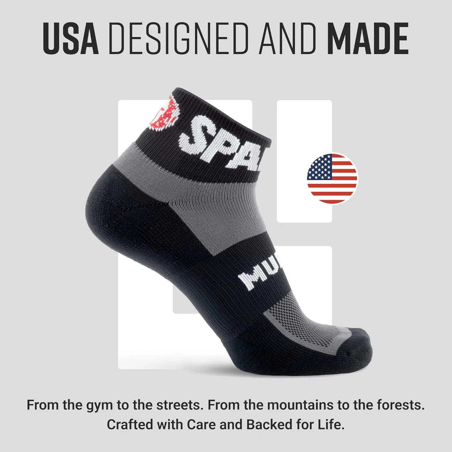 Quarter Crew Trail Running Socks, Blister-Resistant, Sweat-Resistant for Running, Hiking, Cycling & Outdoor